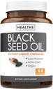 Black Seed Oil - 60 Softgel Capsules (Non-GMO & Vegan) Premium Cold-Pressed Nigella Sativa producerar Pure Black Cumin Seed Oil med Vitamin E - 500mg Varje, 1000mg Per 2 kapsel servering