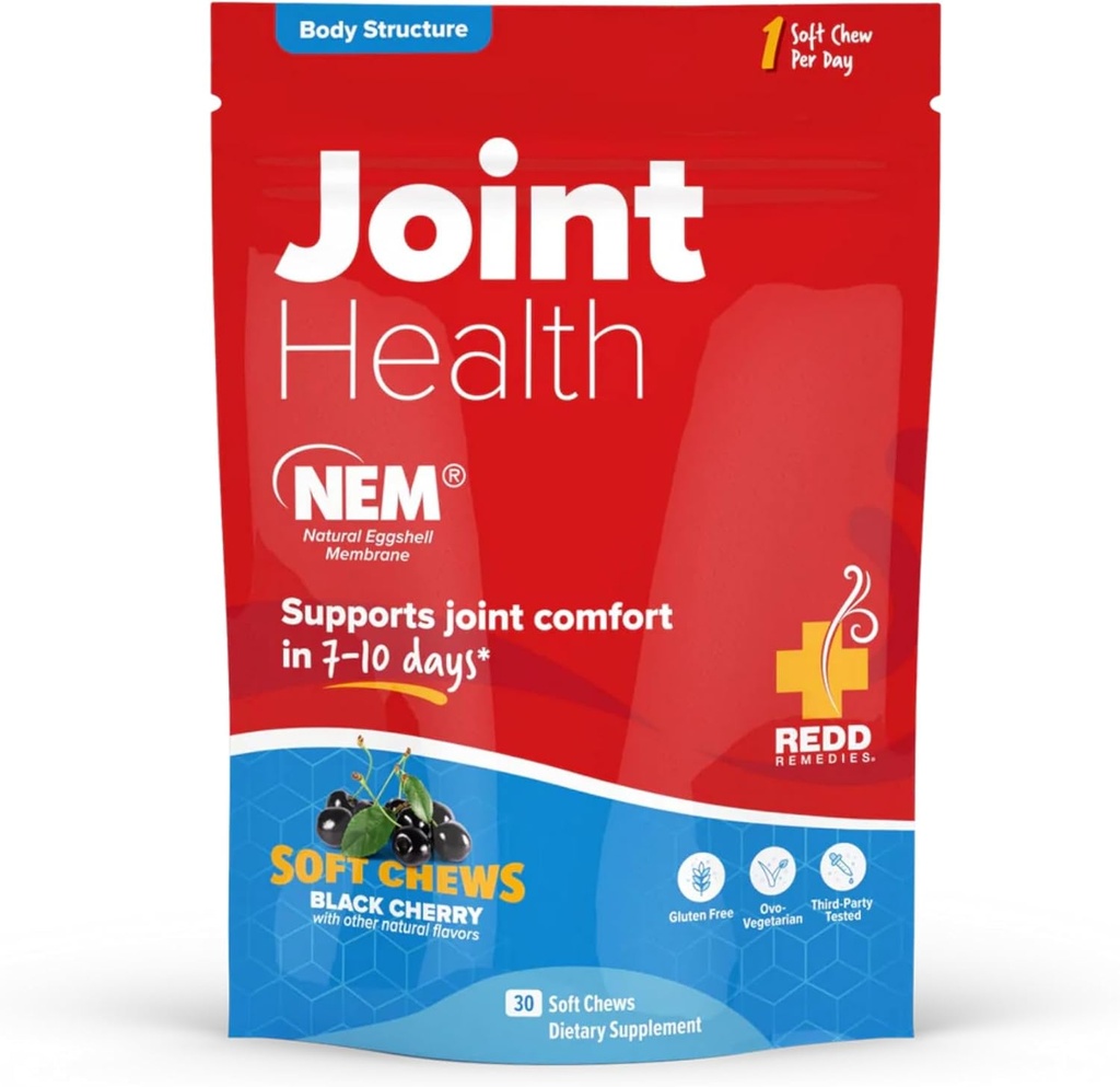 Redd Remedies, Joint Health Original, hjälper till att stärka Connective Tissue och Cartilage, Black Cherry Flavor, 30 Soft Chews