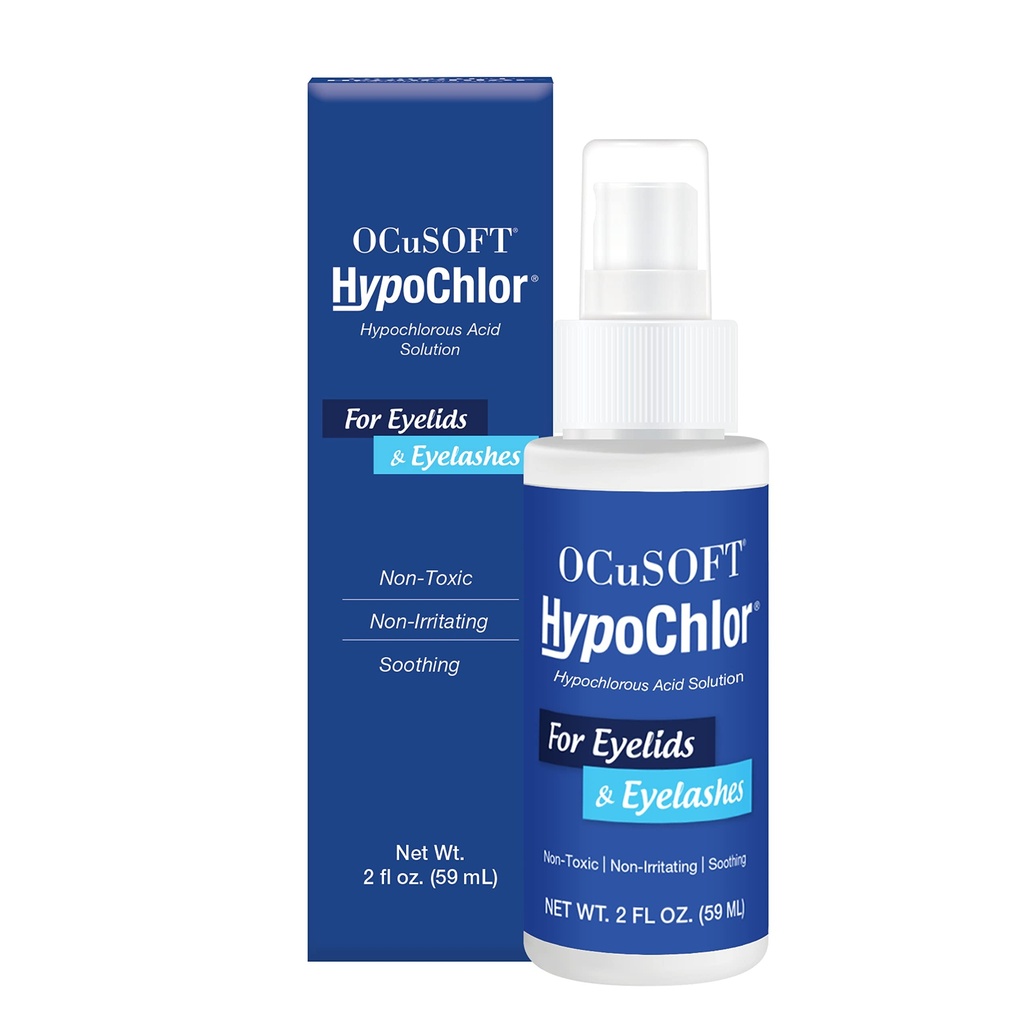 OCuSOFT HypoChlor Spray - Irriterande Hypochlorous Acid Spray & Eyelid Cleanser Lösning för att ta bort olja & skräp - 2 fl oz