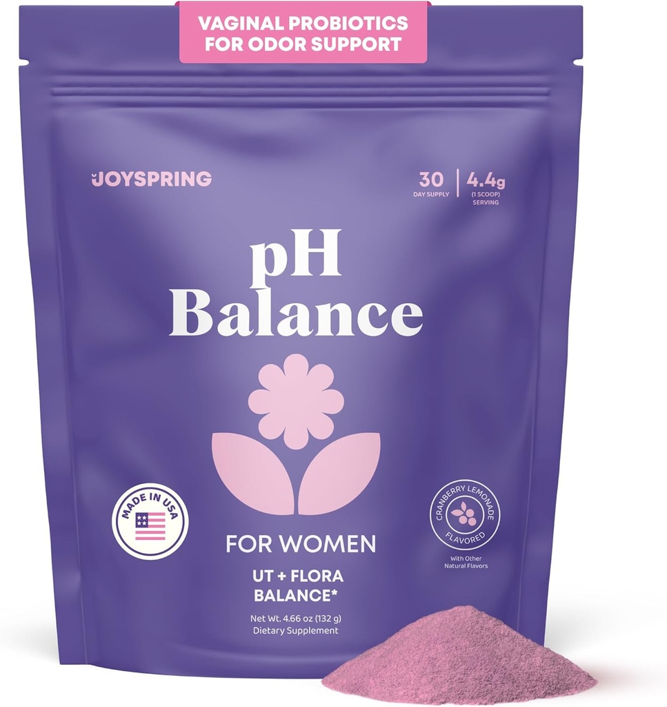 JoySpring Vaginal Probiotic Powder Supplement | Lactobacillus Acidophilus | D Mannose med Cranberry för kvinnor | D-Mannose Powder Stöder Feminin PH Balance & Vaginal Health | Sugar-Free,30 Servings