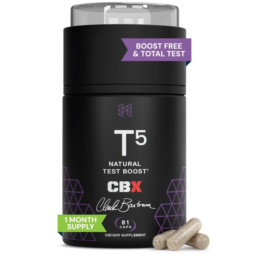 HPN T(5) Testosteron Optimization Booster | Natural Testosteron Supplement med Testofen | Öka uthållighet och energi | Förbättra förmågan att bygga muskler med LJ100 | Vegan Friendly | 81 kapslar