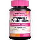 NewRhythm Women's Probiotics, Organic Cranberry för kvinnors vaginal hälsa, 50 miljarder CFU 18 stammar, probiotika och prebiotika, stöd Digestive Health, 60 Vegan kapslar