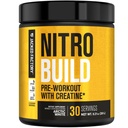 Jacked Factory Nitrosurge Build Pre Workout med kreatin för muskelbyggnad - Con Cret Creatine Powder & hiss för intensiv energi, kraftfulla pumpar och oändlig uthållighet - 30 portioner, arktisk vit