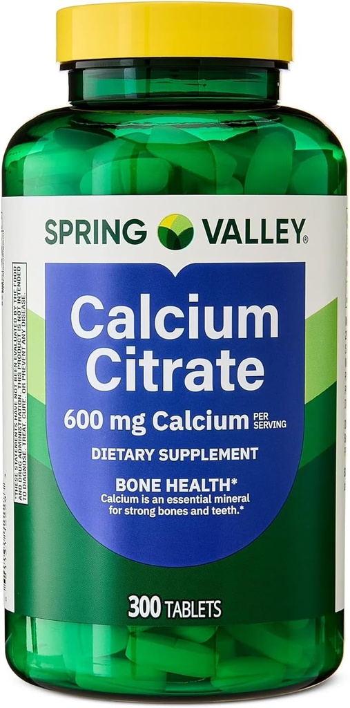 Spring Valley Calcium Citrate Tablets Dietary Supplement, 600 mg, 300 greve.