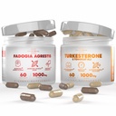 Turkesteron & Tongkat Ali Lean Muscle Growth & Recovery + Fadogia Agrestis Muscle Stack för atletisk prestanda och muskelmassa (60 kapslar)
