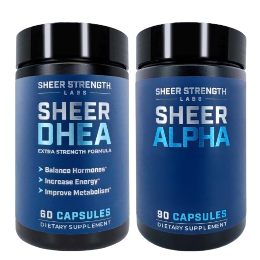 DHEA Supplement för Män + Sheer Alpha - Ultimate T Boosting Stack för män