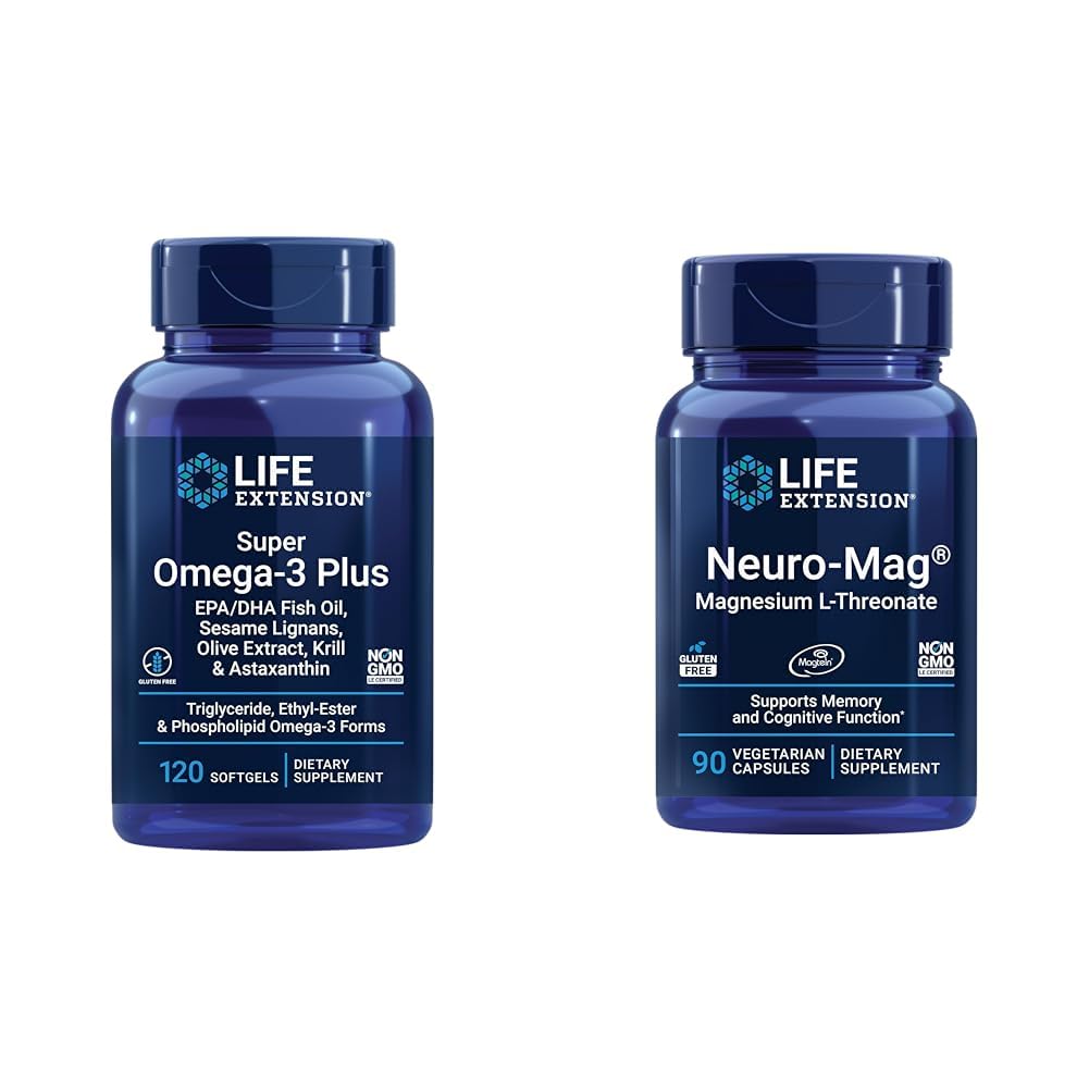 Life Extension Super Omega-3 Plus EPA/DHA Fish Oil, Sesame Lignans & Neuro-mag Magnesium L-threonate