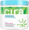 Cira Daily Greens - Naturligt sötad, organisk Spirulina Superfood Pulver med Premium, Antioxidant-Rich Ingredienser för avbloating, Digestion, & Energy - Mixed Berry, 30 portioner