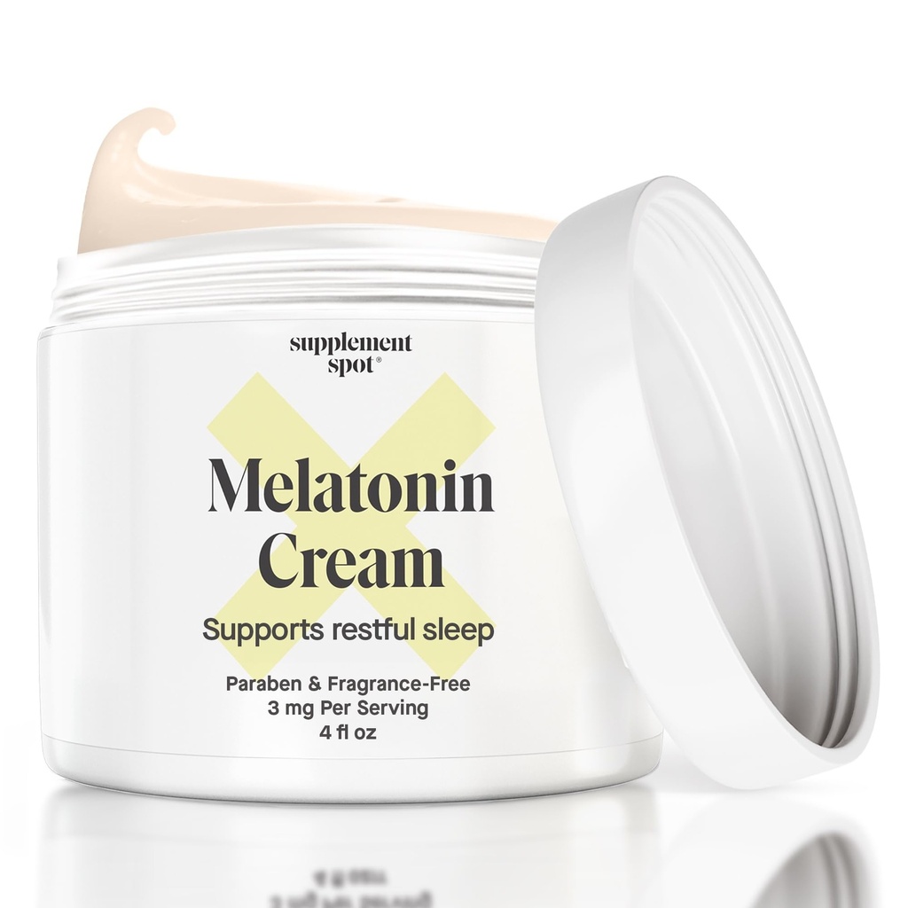 Melatonin Cream for Restful Sleep - Melatonin Sleep Supplement Återställ biologisk kroppsklocka - Paraben, Fragrance-Free för att minska fina linjer och rynkor - Natural Sleep Cream (4 oz)