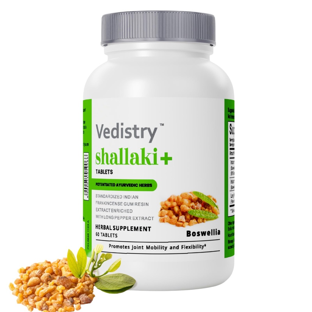 Shallaki Boswellia Serrata Extract Supplements for Women | 700mg Herbal Capsules for Bone and Joint Wellness | Indian Frankincense Supplement | 60 Vegan tabletter
