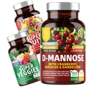 Number One Nutrition N1N Premium D-Mannose med Cranberry & Hibiscus [1350mg], 120 kapslar och Super Fruits & Veggies Whole Food Supplement, 180 kapslar, 2 Pack Bundle