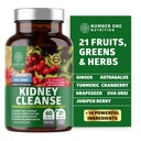 N1N Premium Kidney Cleanse [21 Potent Herbs] för Urinary Tract & Bladder Control, Natural Kidney Support med Cranberry Extract, Astragalus och Uva Ursi Leaf, 60 Veg Caps