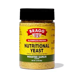 Bragg Nutritional Yeast Roasted Garlic Seasoning - 3 oz - Dairy-Free Parmesan Cheese Substitute - Perfekt för sallader, Pastas, Popcorn och mer