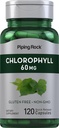 Piping Rock Chlorophyll Capsules | 60 mg | 120 piller | Tillägg för kvinnor och män | från Mulberry Leaf | Non-GMO, Gluten Free