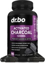 Aktiverade Charcoal Capsules Cleanse Detox - 1200mg Organic Coconut Charcoal Pills for Stomach Gas och Bloating Relief for Men Women Kids - Active Capsules Powder Binder Aktiverade tillägg för Gut