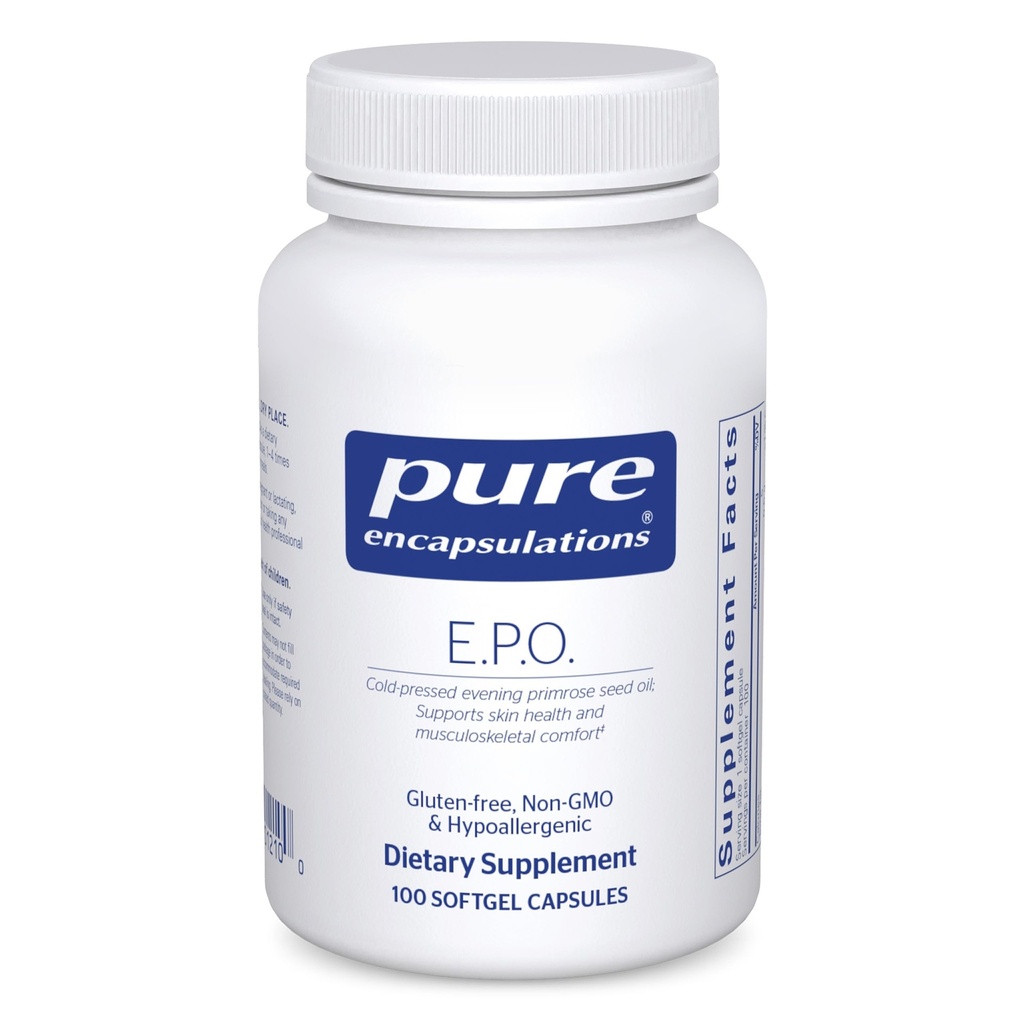 Rena inkapslingar E.P.O. (Evening Primrose Oil) | Hypoallergen kosttillskott som innehåller 9% GLA | 100 Softgel kapslar