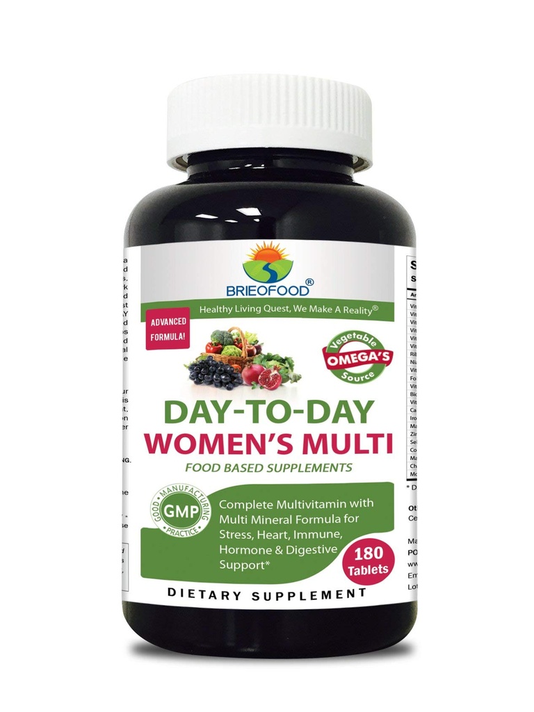 Briofood, Day-to-Day Food Based Women's Multi (180 tabletter) med grönsakskälla omegas