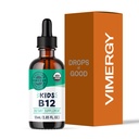 Vimergy Kids Organic Liquid B12 - Främjar fysisk utveckling & kognitiv funktion * - Snabbabsorberande immunstöd * - USDA Organic, Vegan, Non-GMO - 55 ml