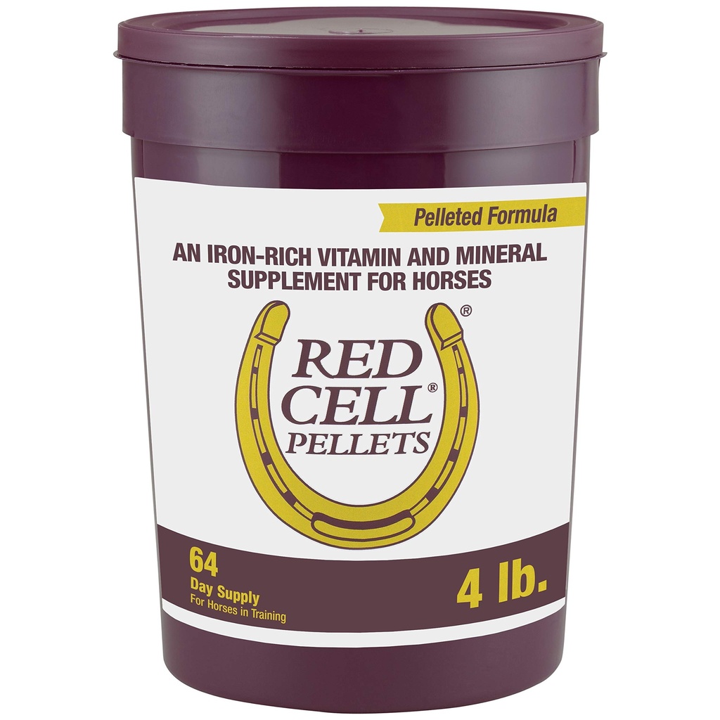 Farnam Horse Health Red Cell Pellets, Vitamin-Iron-Mineral Supplement för hästar, hjälper till att fylla viktiga näringsbrist i hästens kost, 4 lbs., 64-dagars leverans