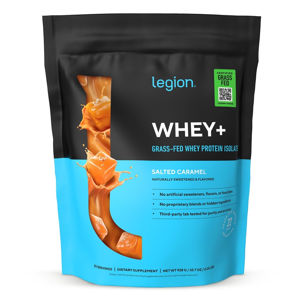 LEGION Whey+ Protein Whey Isolate från Grass Fed Cows - Whey Protein Isolate Powder Low Calorie, Non-GMO, Sugar Free, Laktos och Gluten Free, All Natural Protein Powder för Män & Kvinnor, 30 portioner