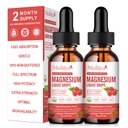 Magnesium Glycinate Liquid Drop - Triple Absorption Supplement för att stödja nerver, sömn, lugn, hjärta, muskler * - Sockerfri med kalium, L-Theanin, Sea Moss, vitamin B, C, D3, K2-2Pack