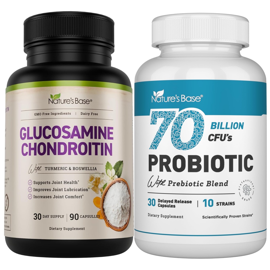 Naturbasen Glukosamin Chondroitin + Probiotika 70 miljarder CFU