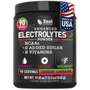 Zeal Naturals Electrolyte Powder Recovery Drink (90 portioner | Cherry Limeade) w 0 Sugar +BCAAs +B-Vitamins Electrolyte Supplement w Potassium Zinc & Magnesium för Hydration - Keto Electrolytes