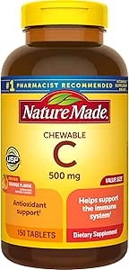 Nature Made Chewable Vitamin C 500 mg tabletter, 150 räkna värdestorlek för att hjälpa till att stödja immunsystemet (Pack of 3)