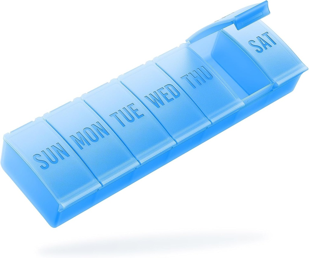 Barhon Pill Organizer Large, Weekly Medicine Pill Organizers, 7 Day Pills Box Case Travel för Big Vitamin Supplements Fish Oil, Blue