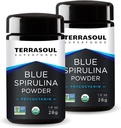 Terrasoul Superfoods Organic Blue Spirulina Powder (i Miron Glass Jar): 2 Oz (2 Pack)