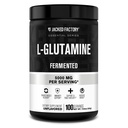 Jacked Factory L-Glutaminpulver 100 portioner - Vegan Fermented L Glutamine Supplement för Post Workout Muscle Recovery, Immunity, Digestive Health | Ingen artificiell filler - Osmakad