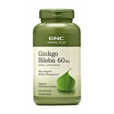 GNC Herbal Plus Ginkgo Biloba 60mg Supplement, Vegetarian, stöder mental skärpa, 300 portioner