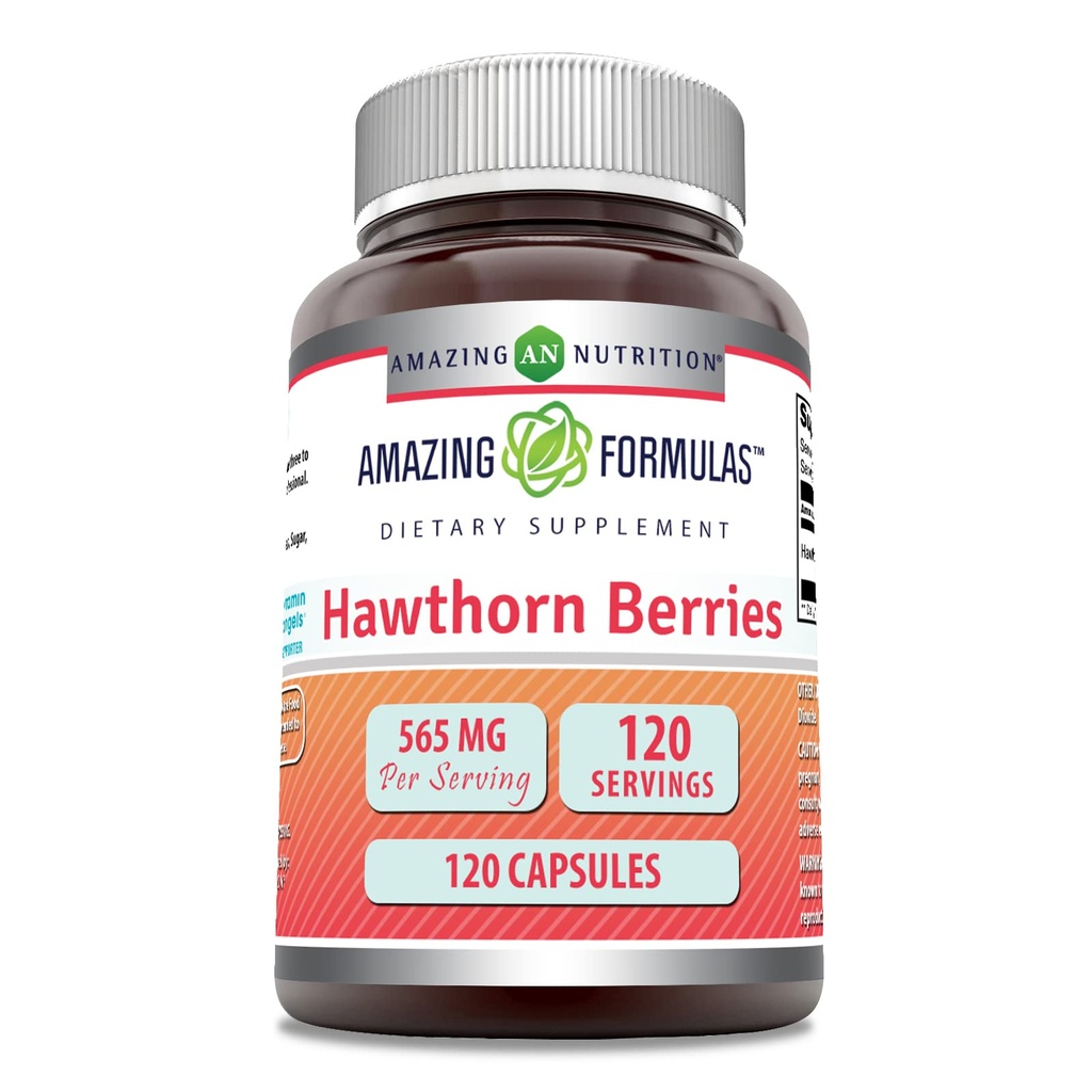 Fantastiska formler Hawthorn Berries Supplement | 565 Mg Per Serving | 120 kapslar | Icke-GMO | Gluten Free | Tillverkad i USA