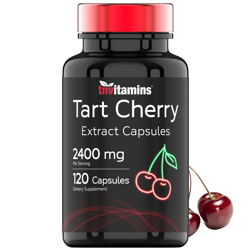 Tart Cherry Capsules (2400 MG - 120 greve) | från Montmorency Cherry Extract | Ger Antioxidanter, Anthocyanins och Phytonutrients | Tart Cherry för sömn och mer! | Icke-GMO, Made in the USA!