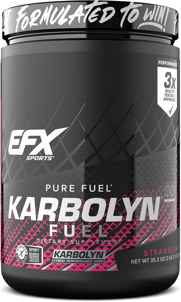 EFX Sport Karbolyn Bränsle | Fast-Absorberande kolhydratpulver | Carb Load, Sustained Energy, Quick Recovery | Stimulant Free | 18 portioner (Strawberry)
