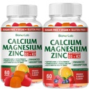 BionerLab Calcium Magnesium Zink Gummies med vitamin D3 & K2 - Hög styrka förbättrad absorption - Orange och Berry smaksatt
