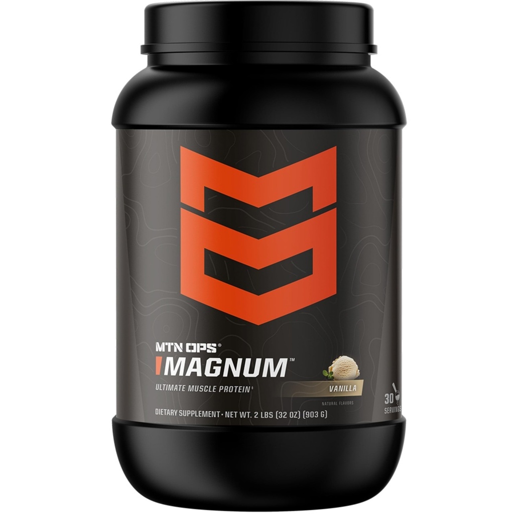 MTN OPS Magnum Vanilla Protein Powder, 23g Whey Isolate Protein & Milk Protein med BCAA, Zero Sugar & Gluten Free, Vanilla Milkshake, 30-Serving Tub