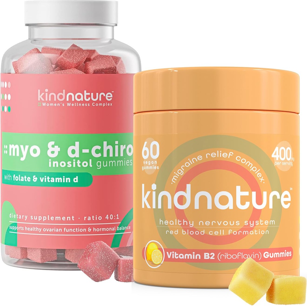 Myo-Inositol & Vitamin B2 Wellness Bundle - Hormonal Balance, Migraine Relief & Energy Support Gummies