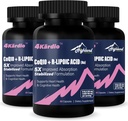 CoQ10 100mg + R-Lipoic Acid 200mg per servering, 3 månaders leverans, upp till 5X förbättrad absorption, R-Lipoic Acid / CoQ10 Supplement för hjärthälsa och kognitiv hälsa-180 kapslar