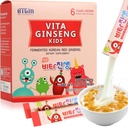 Vita Ginseng Kids, vitamin D, Zink, 7 Berries, Banana, 20 grönsaker, mjölkpulver för immunstöd, fokus och minnesboost, 30 Packets (1Set)