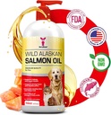 SavvyBeast Wild Alaskan laxolja för hundar, katter och illrar - Omega-3 fiskolja Pet Supplement med EPA & DHA - Stöder hud, rock, gemensamma, hjärta, hjärna, äck lättnad och immun - Unscented - 16 oz