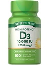 Naturens sanning D3 Vitamin 10 000 IE Softgels Supplement | 100 greve | High Potency Formel | Non-GMO och Gluten Free
