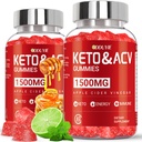 Keto ACV Gummies - 1500mg Apple Cider Vinegar Gummies with Pomegranate Beetroot & Vitamin B12 B6 - Lemon Honey Flavor - for Men & Woman - GMO Free & Vegan - 120 Count