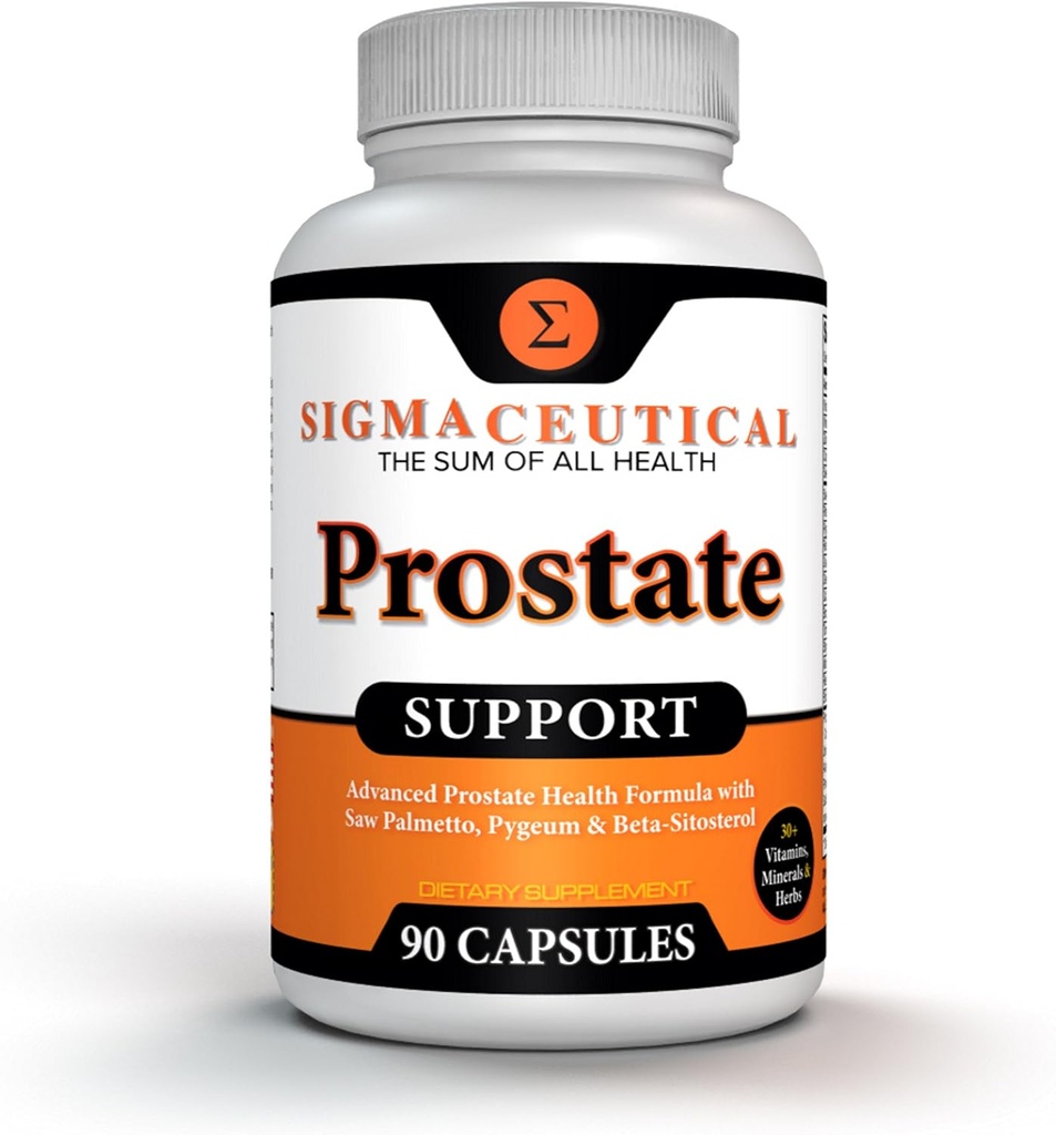 Prostata Support Komplex - Saw Palmetto & Beta Sitosterol med Pygeum Bark - Daglig Urinary Flow Support för Män - 90 naturligt växtsterolkapslar