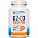 2 i 1 High Potency Formel 90mcg Vitamin K2 (MK7) och 5000 IE Vitamin D3 Supplement I icke-GMO Formel, Lätt att Svälja Vitamin D & K Complex, 120 kapslar I 4-månaders leverans