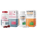 Bronson Vitamin K2 (MK7) med D3 Supplement Omega-3 Fish + Krill Oil 1000 MG