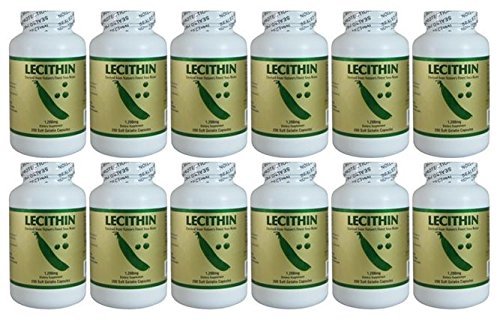 Lecitin 1200mg, 200 Softgels (12 Pack)