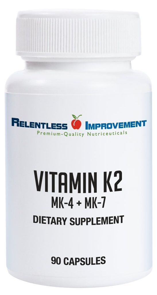Naturlig Vitamin K2 MK4 Plus Vitamin K2 MK7 High-Potency 15,000mcg MK-4 + 60mcg MK-7 Stöder Ben och Arterial Health Vegi-Capsules Soy-Free