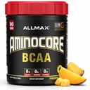 ALLMAX Nutrition AMINOCORE BCAA, Pineapple Mango - 945 g Powder - 8,18 Grams of Branched Chain Amin Acids Per Servering - med B Vitaminer - Inga fillers eller Non-BCAA Aminos - Sugar Free - 90 portioner