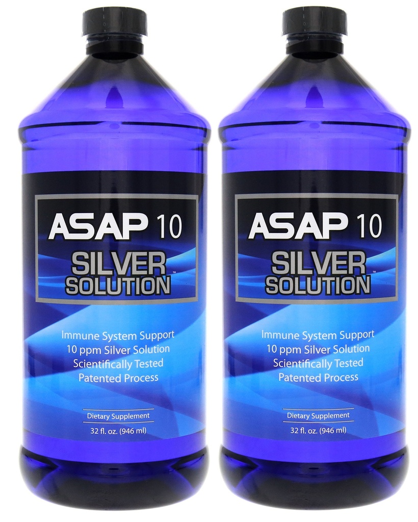 American Biotech Labs ASAP 10 PPM Silver Sol Immune System Support | 2 Pack med 32 Oz Totalling 64 Oz